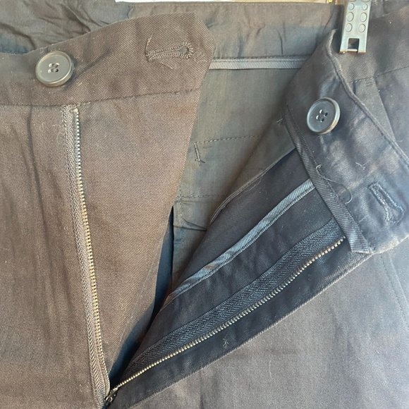 OAK NYC OVERSIZED BLACK RAW EDGE COTTON TWILL CAPRIS (SZ. L) - Picture 4 of 9